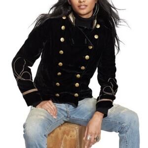 Ralph Lauren Denim Supply Band Jacket Military Polo Velvet Victorian Size M